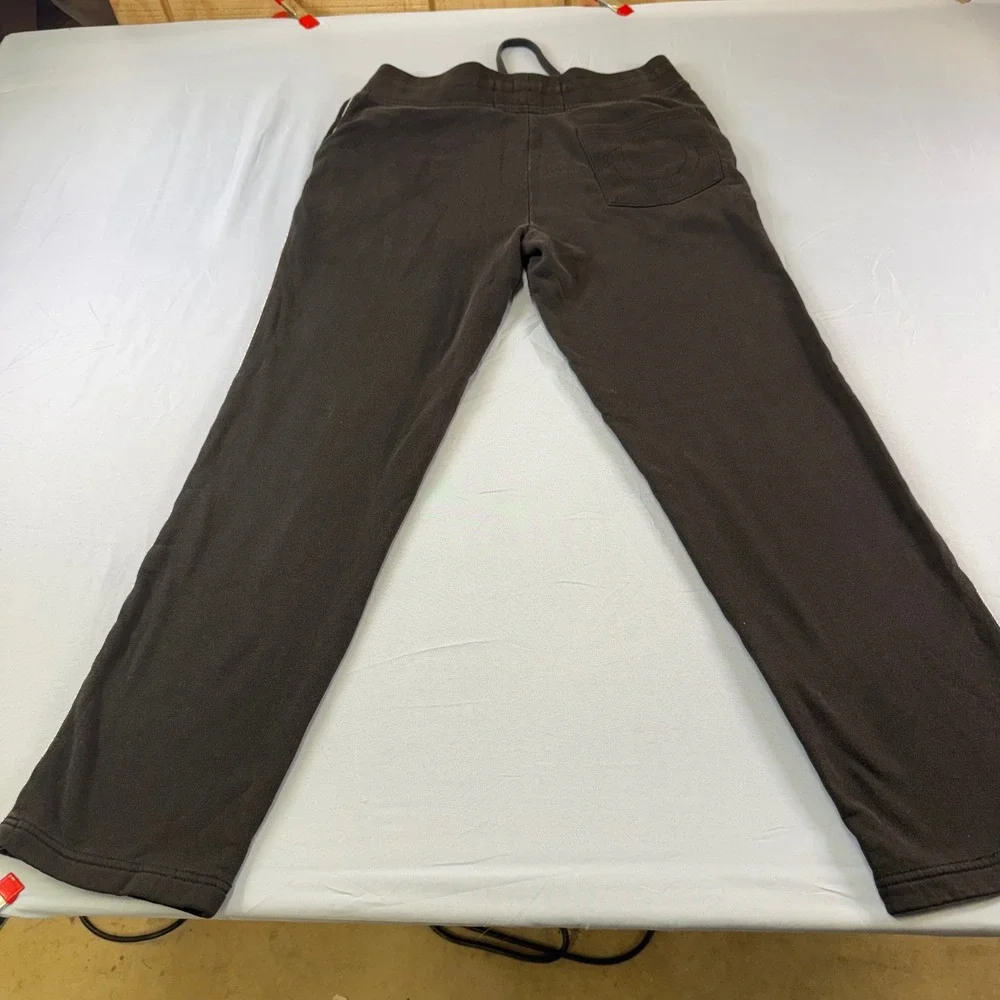 True Religion Mens S Brown Straight Leg Sweatpants Horseshoe Logo Joggers